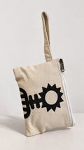 Canvas Embroidered Pouch in Natural