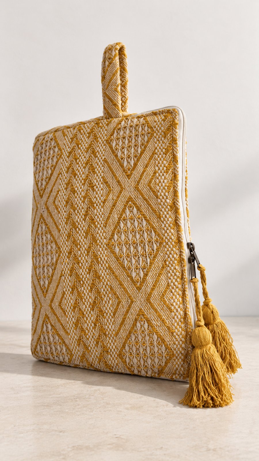 Cotton Laptop Sleeve in Champagne Gold
