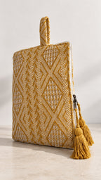 Cotton Laptop Sleeve in Champagne Gold