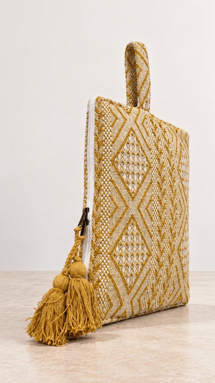 Cotton Laptop Sleeve in Champagne Gold