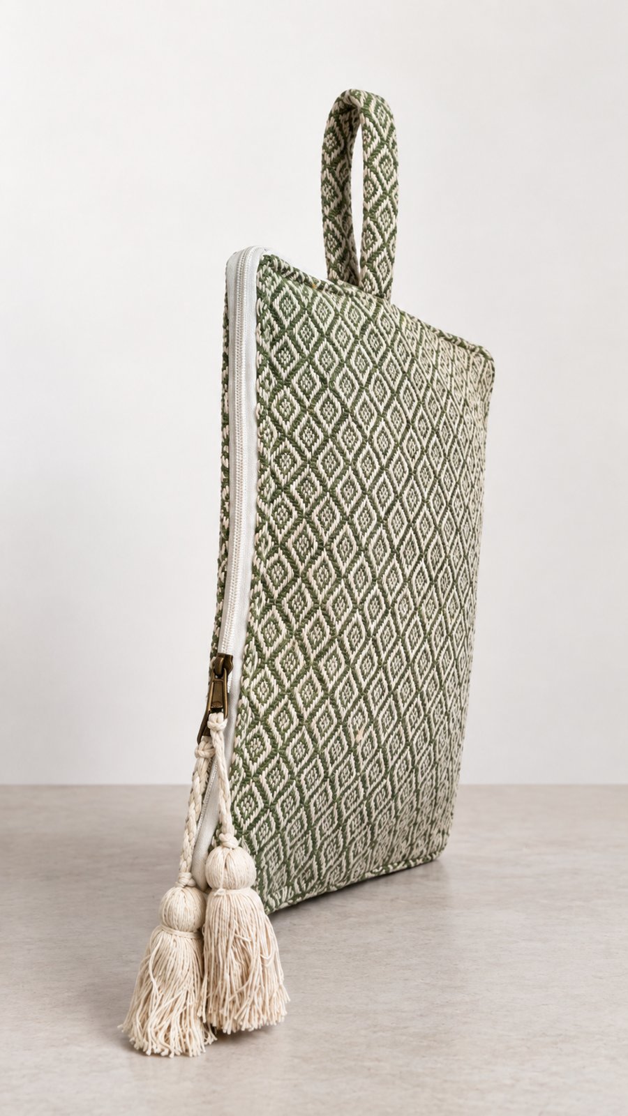 Cotton Laptop Sleeve in Emerald