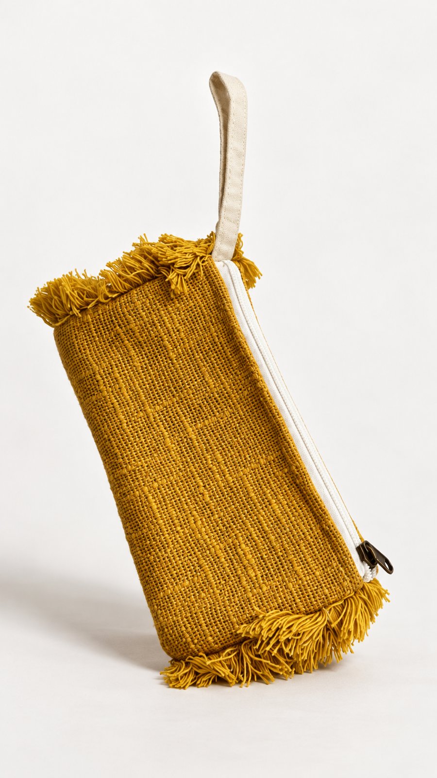Cotton Slub Sunberg Pouch in Amber Yellow