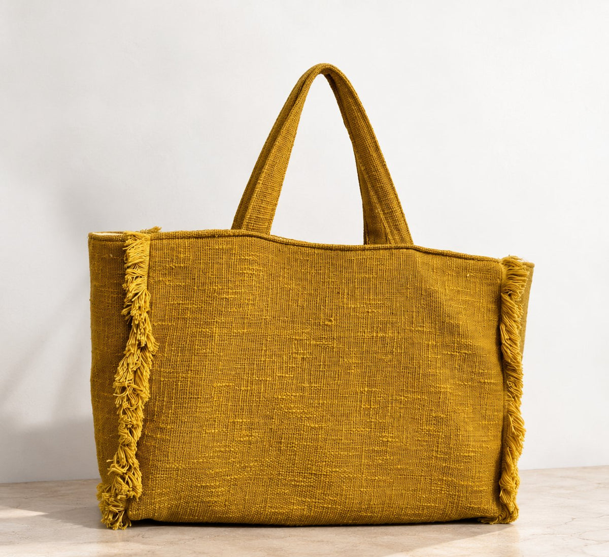 Cotton Slub Sunberg Tote in Amber Yellow