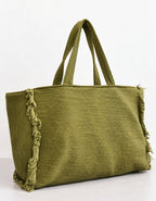 Cotton Slub Sunberg Tote in Lincoln Green
