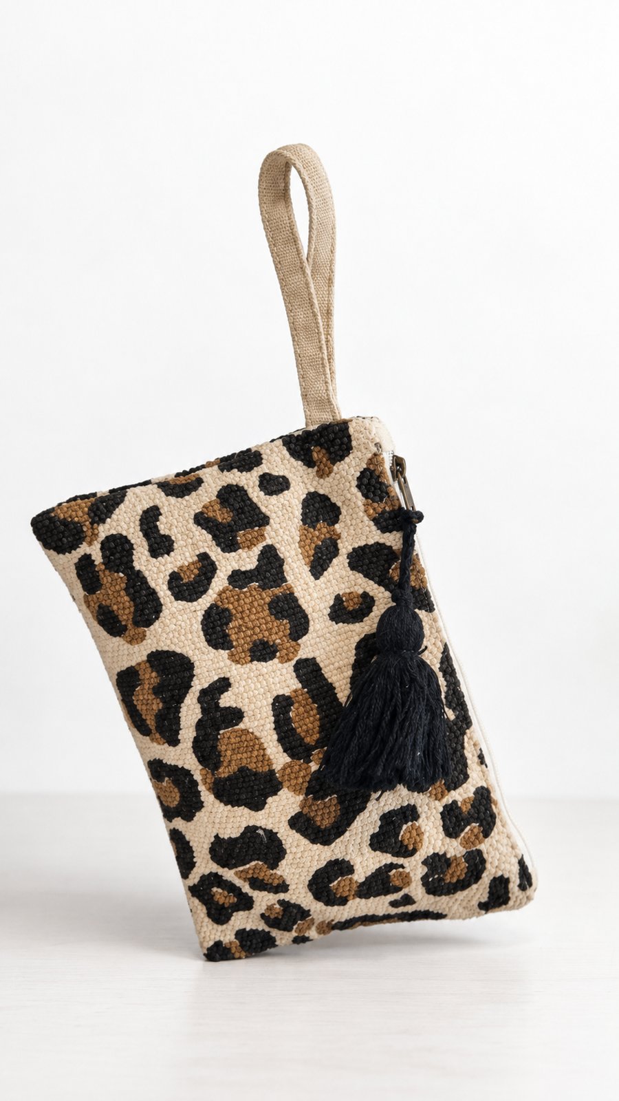 Kilim Cotton Pouch in Leopard
